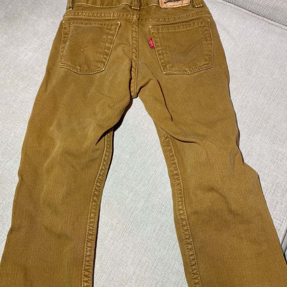 Levi's Boys 4T- 513 Slim Straight Corduroy Pants in Tan/Brown